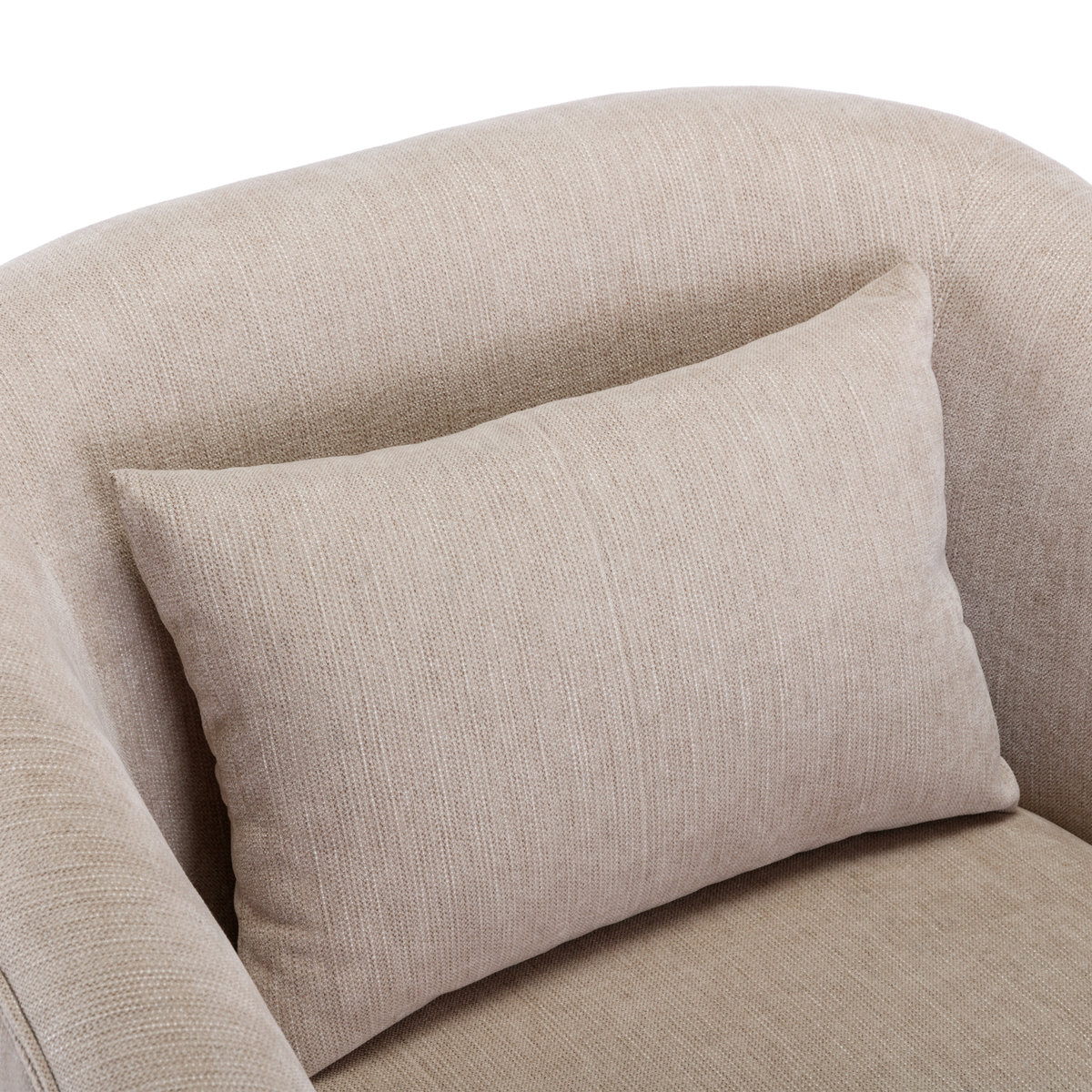 360-Degree Swivel Upholstered Armchair with Accent Pillow